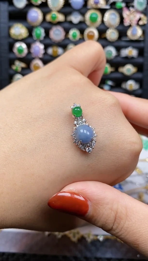 银S925镶嵌戒指翡翠109