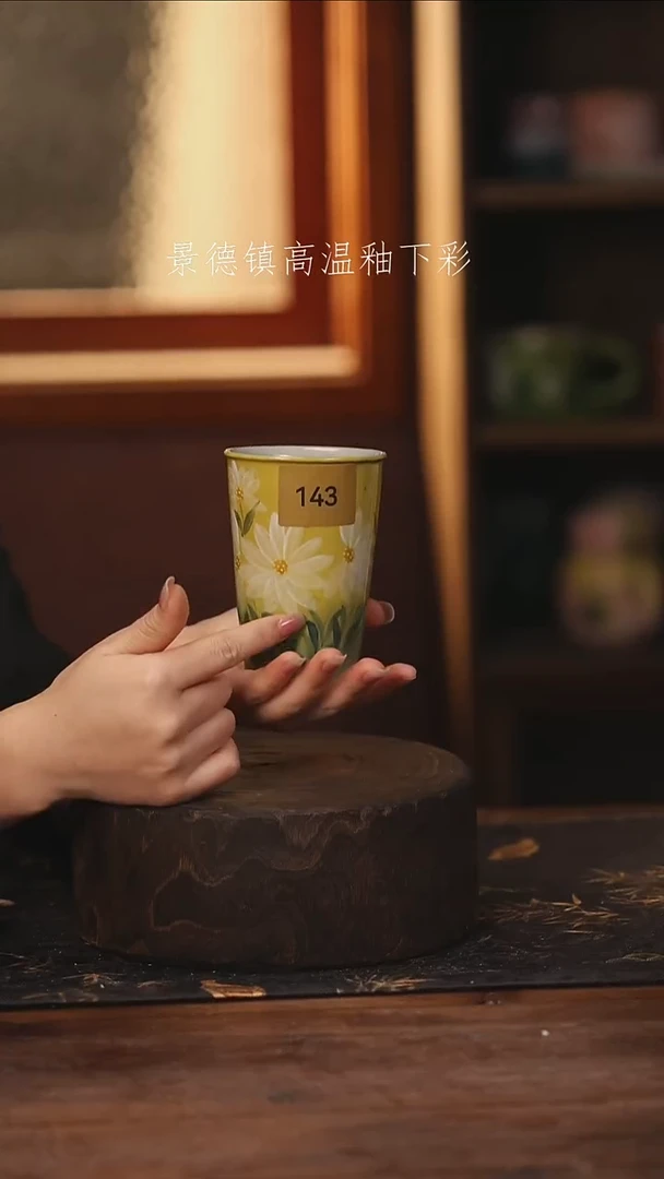 陶瓷景德镇高温釉下手绘陶瓷@L143@