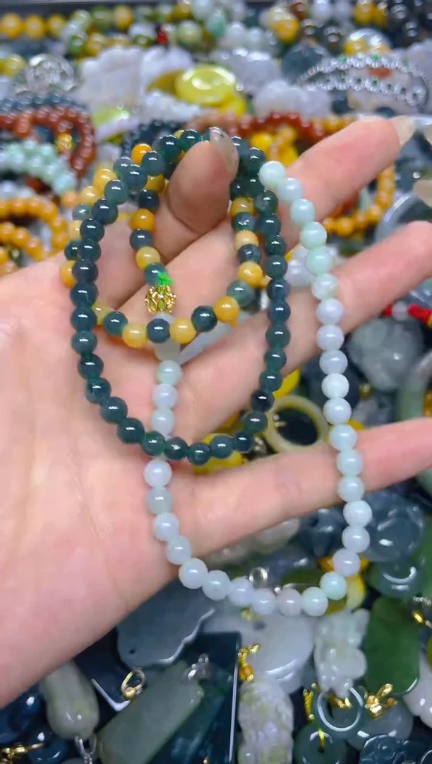 颈饰未镶嵌翡翠5MM/ M /翡翠A货，一件也是批发价