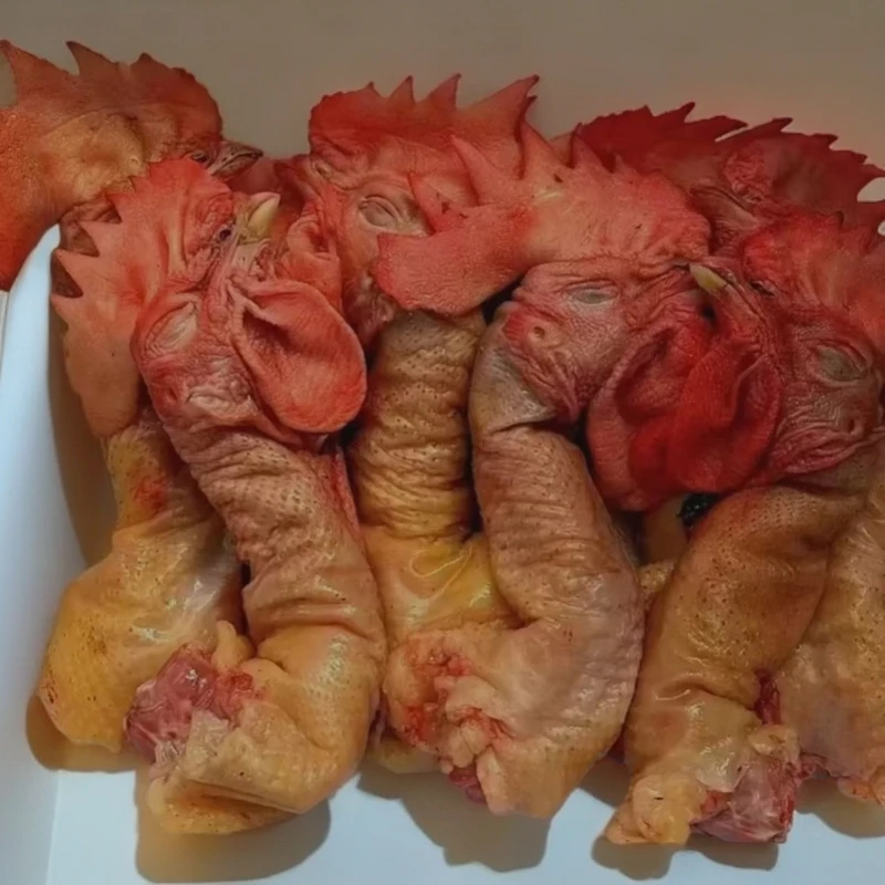 鸡头农村散养大公鸡送鸡心鸡胗 包冰率不含冰