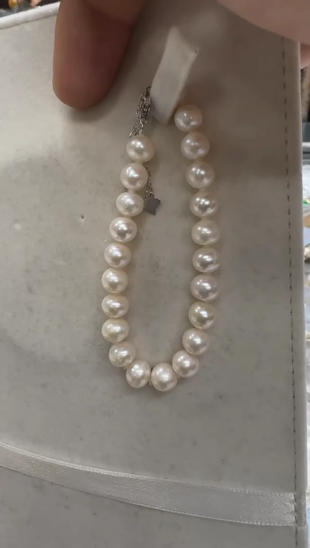 【闪购商品】淡水珍珠手链银S925镶嵌8mm