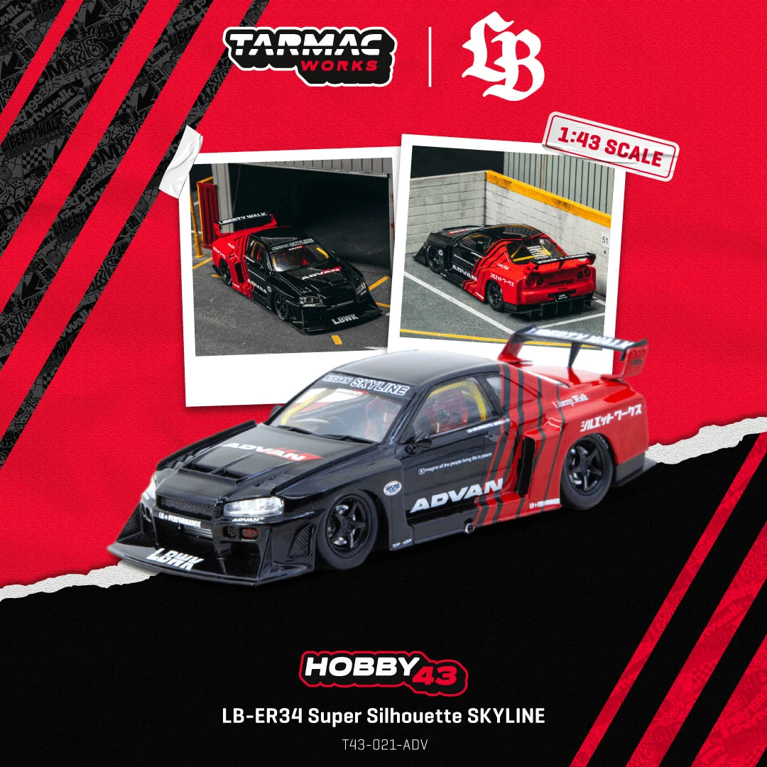 预售TW 1:43 ADVAN涂装 超级剪影 T43-021-ADV 合金车模
