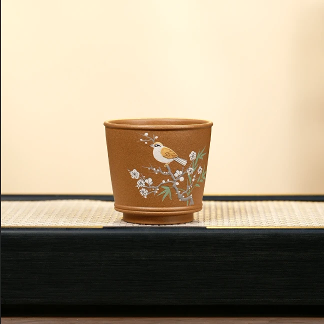 赵掌柜紫砂  段泥浮力杯  泥绘