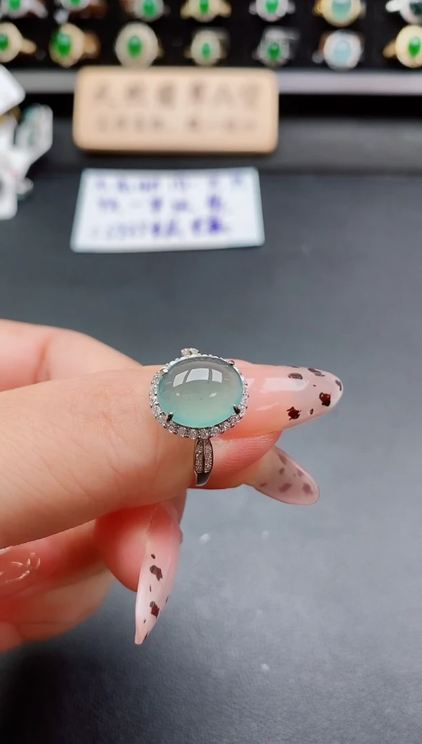 银S925镶嵌戒指翡翠1
