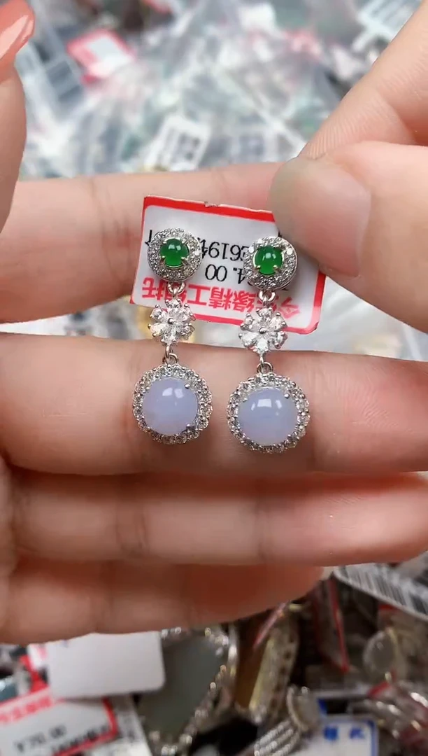 银S925镶嵌戒指翡翠天然A货缅甸翡翠