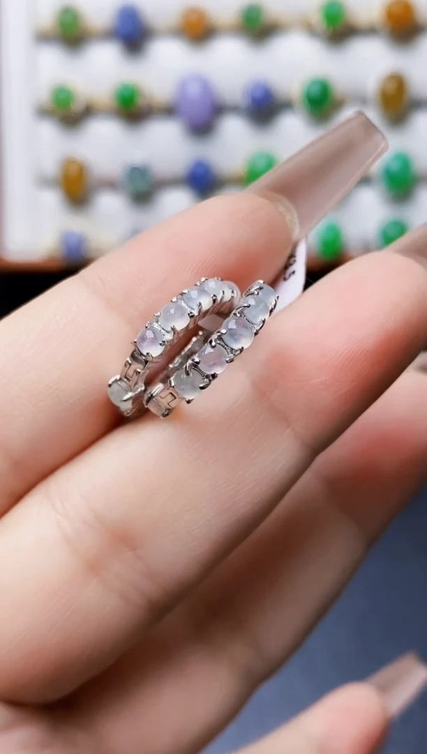 银S925镶嵌戒指翡翠0377