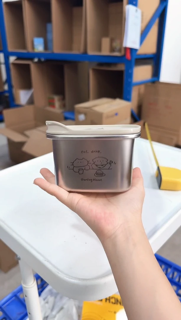 瓷片米白色三明治500ml