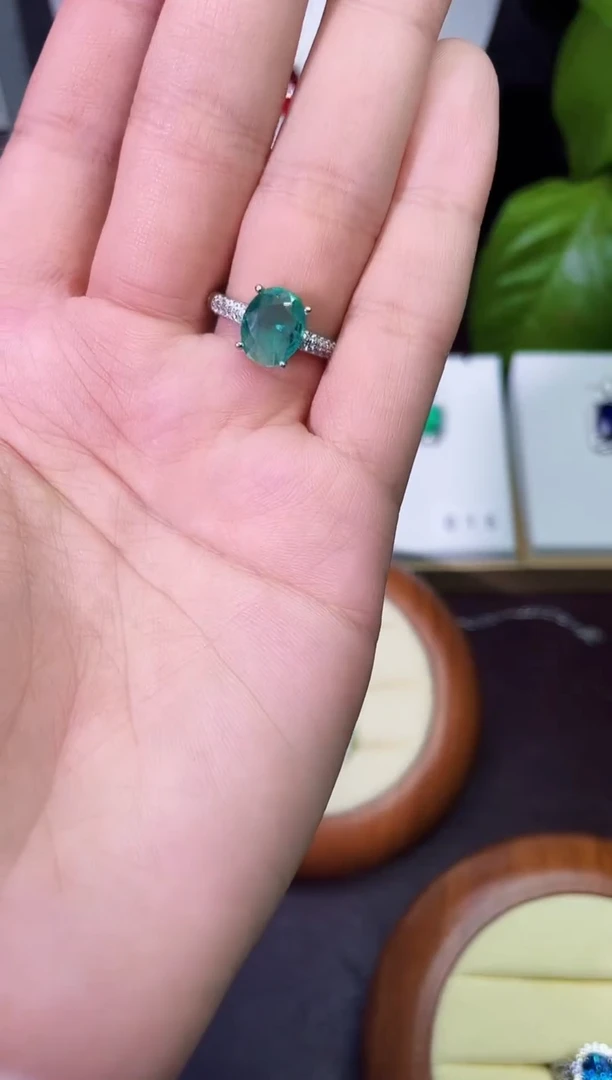 合金合成钻石帕拉伊巴戒指