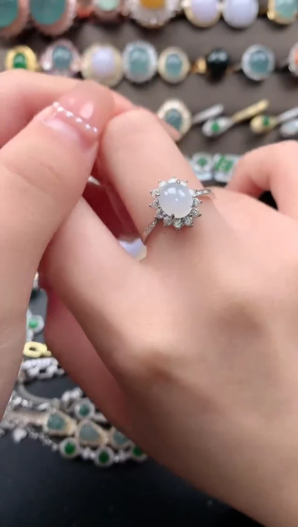 【闪购商品】翡翠戒指银S925镶嵌52141