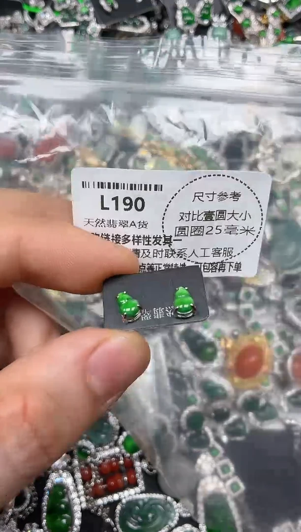 颈饰未镶嵌翡翠L190耳钉
