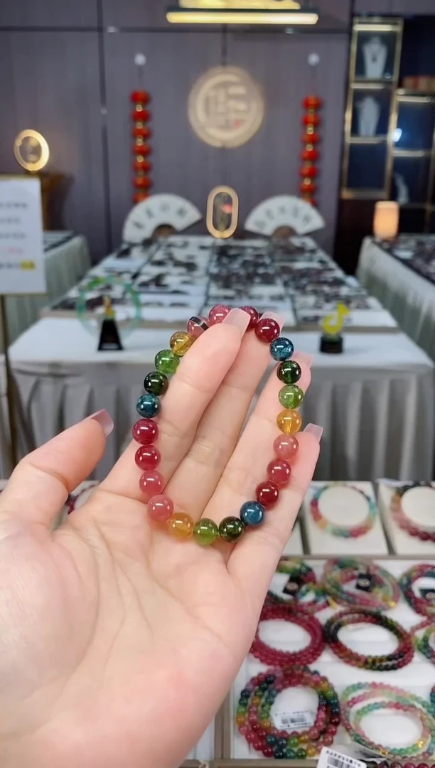 未镶嵌老矿碧玺单圈手串8mm+碧玺hon多样性发货一条
