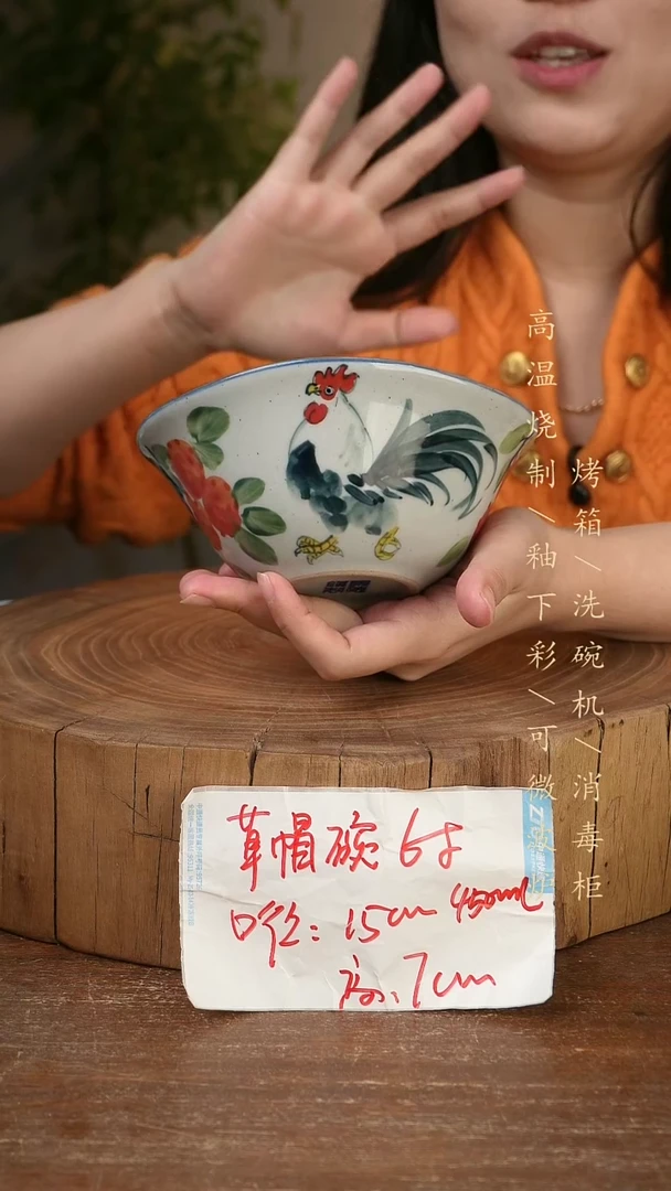 碗瓷景德镇手工手绘高温瓷釉下彩