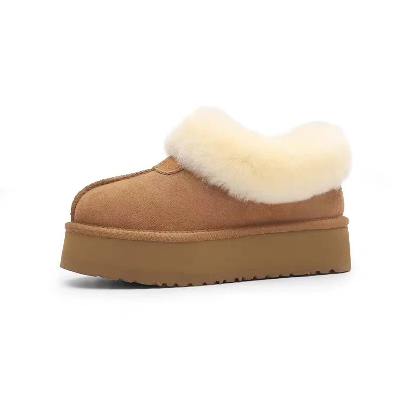 【塔茨特厚底3-4公分】羊皮毛一体真皮真毛雪地靴新款厚底保暖防滑