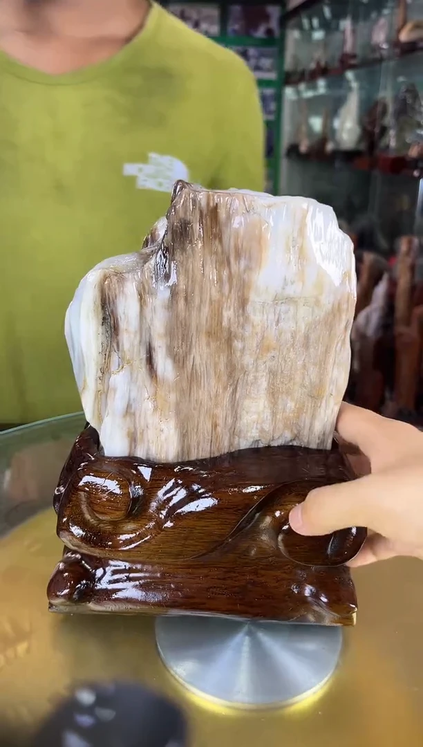 未镶嵌珠宝奇石硅化玉缅甸天然精品树化玉摆件