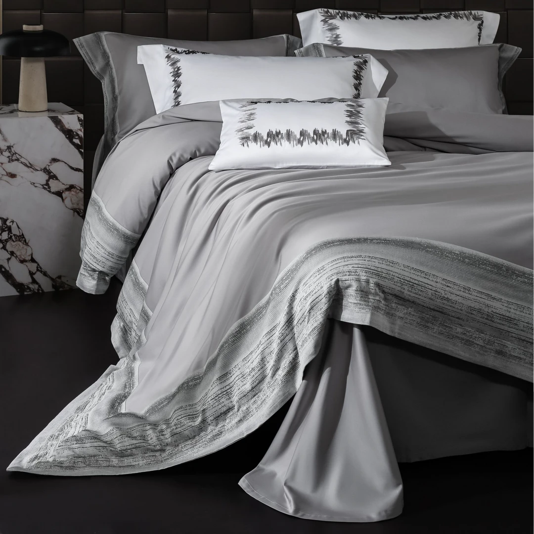 林小花【寻意】-四件套高奢匹马棉纯色简约柔软床单家用床上四件套