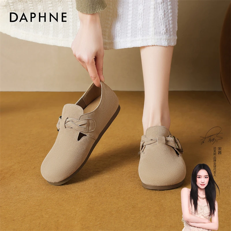 达芙妮平底防滑时尚休闲鞋女春季新款洋气上档次轻便单鞋勃肯鞋女