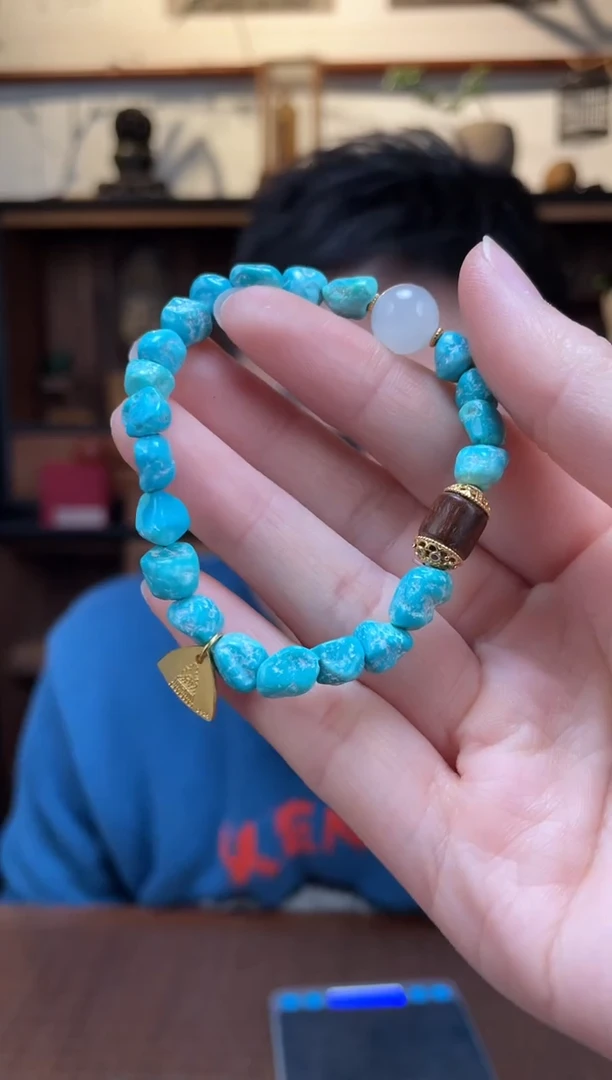 【闪购商品】绿松石手链银S925镶嵌绿松石随型手链TS多样性发一