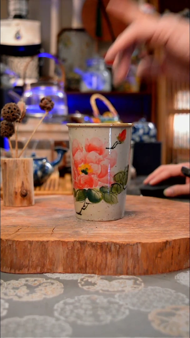 【闪购商品】杯子牡丹手工手绘手工手绘