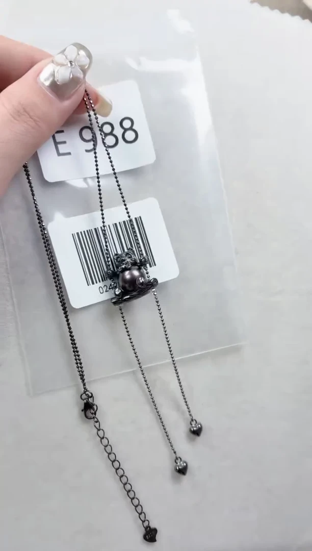 银S925镶嵌套链海水珍珠E988