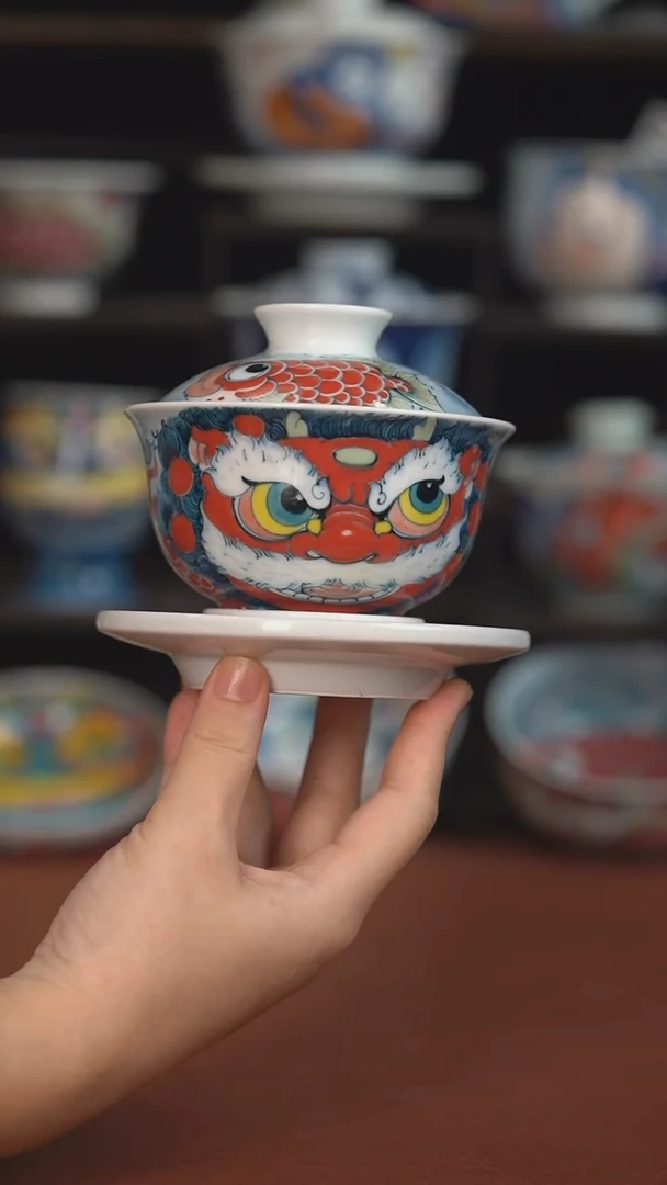 老师作品池鱼三才盖碗 (宠粉福利 )