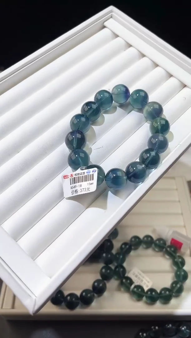 【闪购商品】萤石手链未镶嵌多样性发一蓝绿萤石15mm