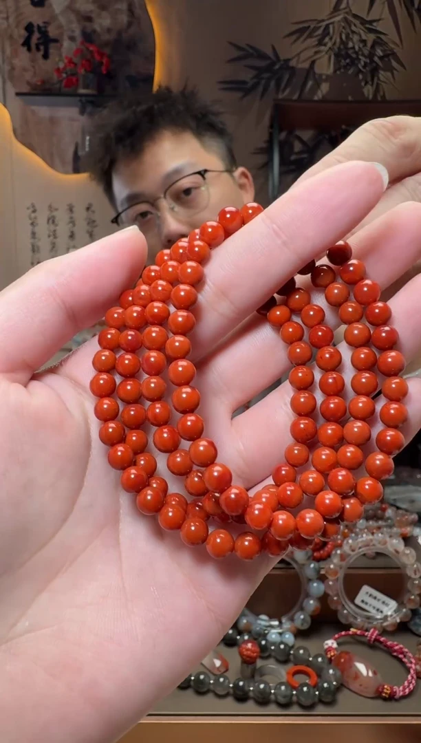 未镶嵌原矿无优化无注胶手链南红玛瑙一条5.5mm+