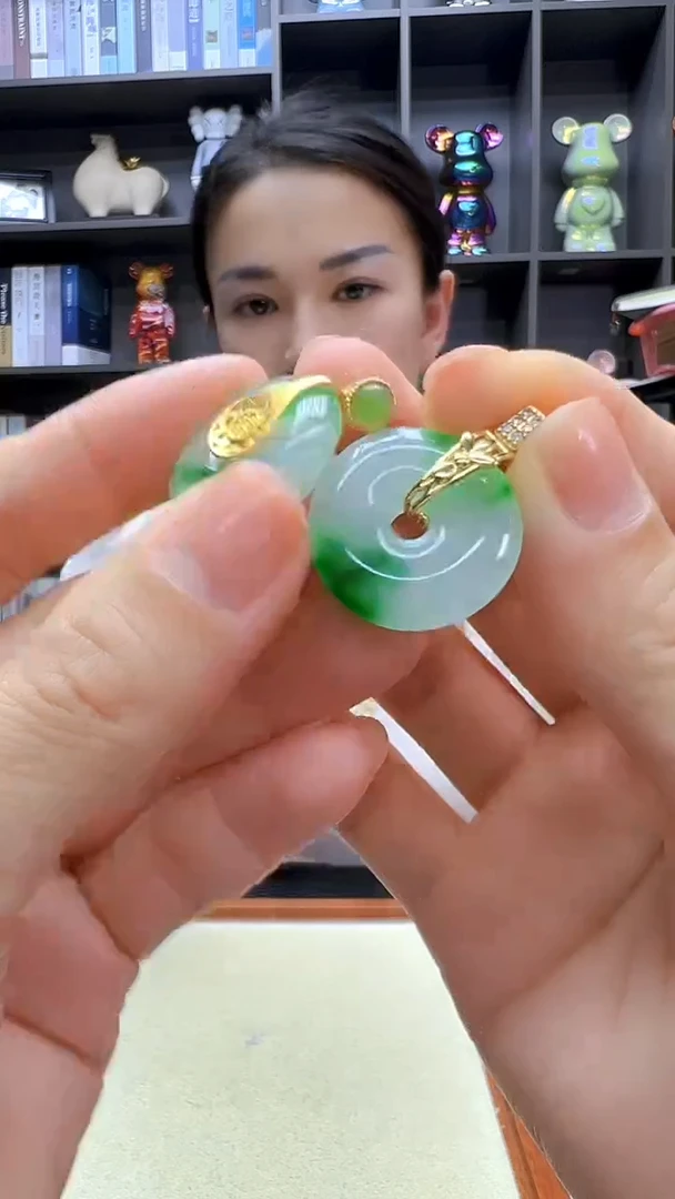 翡翠14K金镶嵌颈饰丹丹diy劲饰