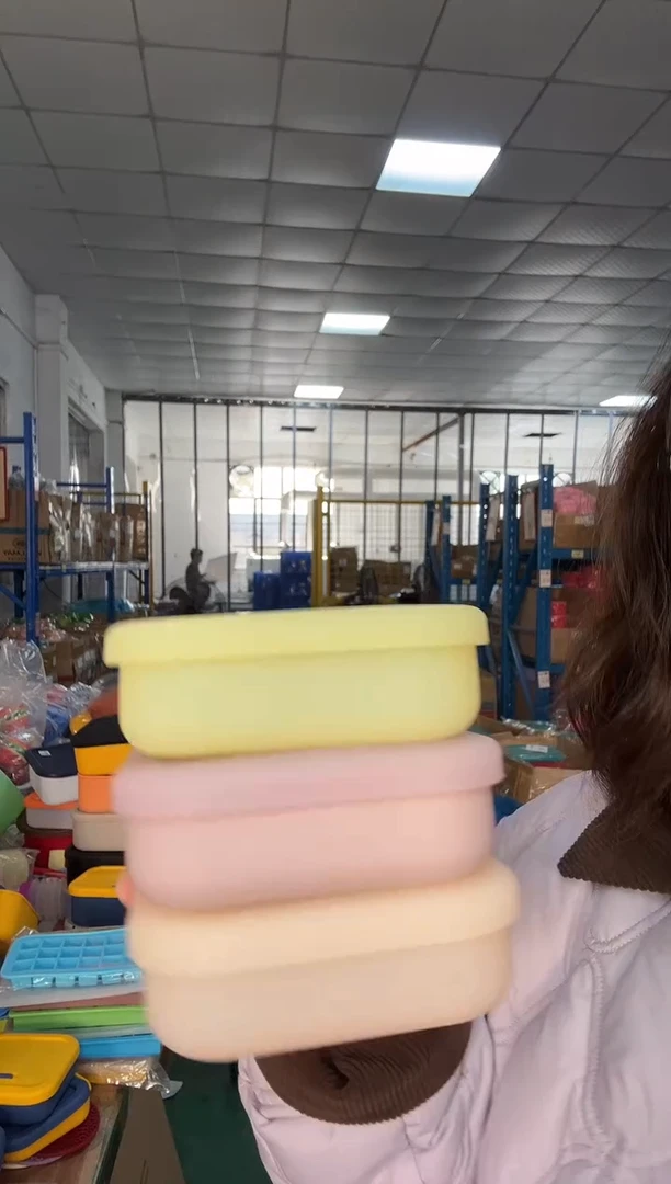 硅胶发3个-（透）粉橙黄-0.3L正方排气盒