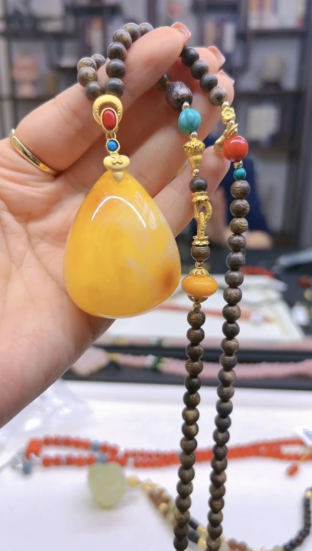 【闪购商品】蜜蜡毛衣链未镶嵌M511