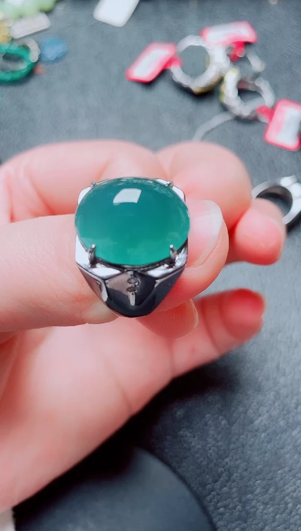 银S925镶嵌戒指翡翠111