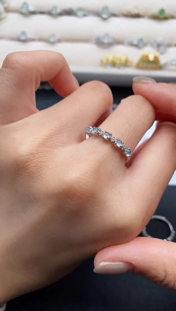 银S925镶嵌戒指翡翠2222222+8