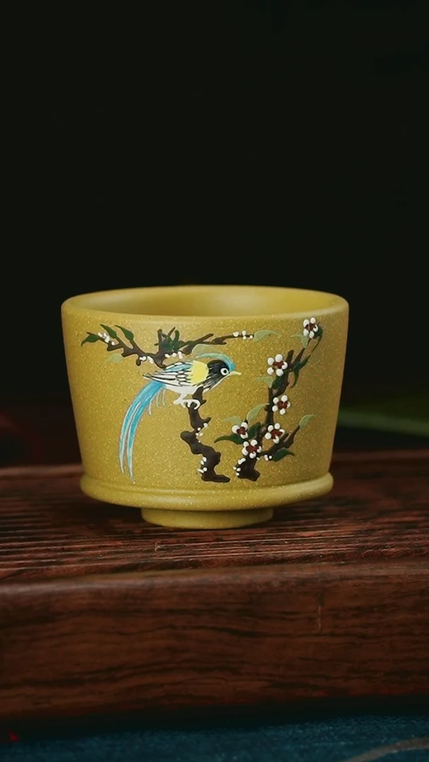 【闪购商品】紫砂茶杯黄段泥小鸟杯