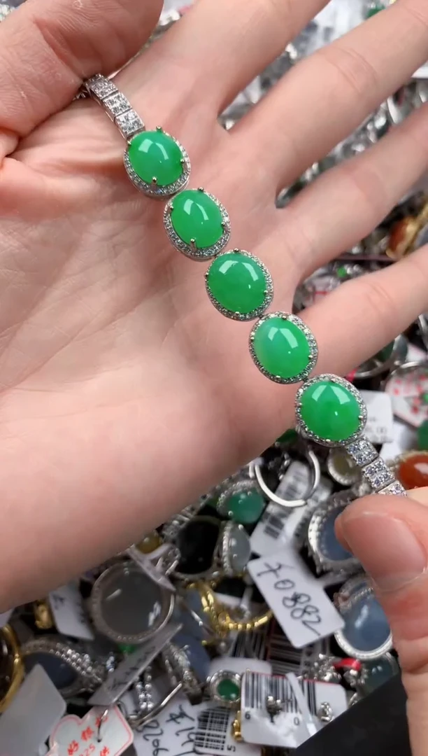 银S925镶嵌戒指翡翠333   9