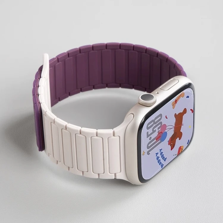 适用苹果工字磁吸S9手表iwatch10表带运动apple watch8硅胶女SE