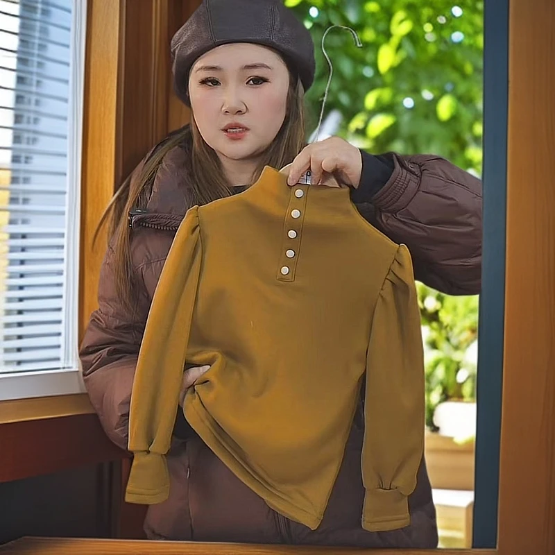 412220《现》优选韩版冬季女童加绒休闲舒适时尚打底衫