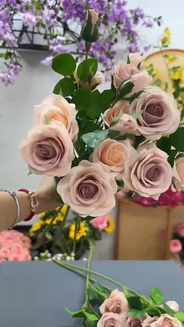 3枝香槟色3枝卡布色
