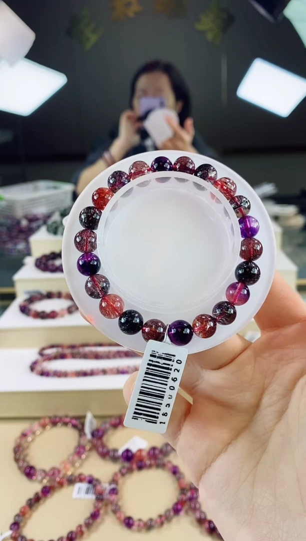 未镶嵌手串水晶黑加仑超七单圈8m+