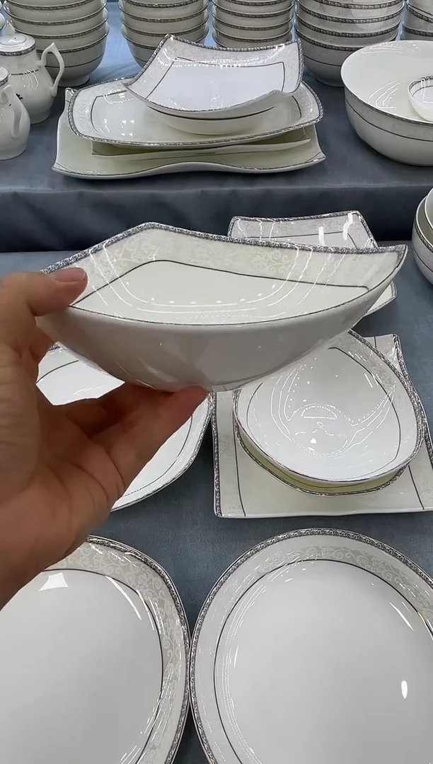 骨瓷玲珑8三角2个