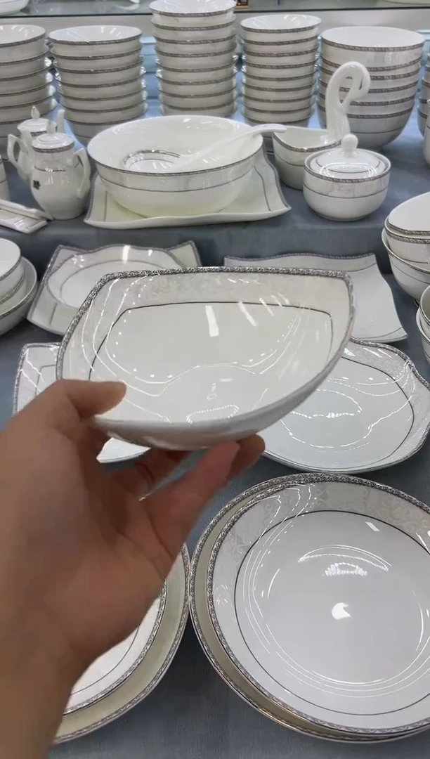 骨瓷玲珑6三角6个