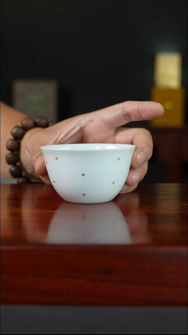 祖传窑  真柴窑传承400年点金卧足杯