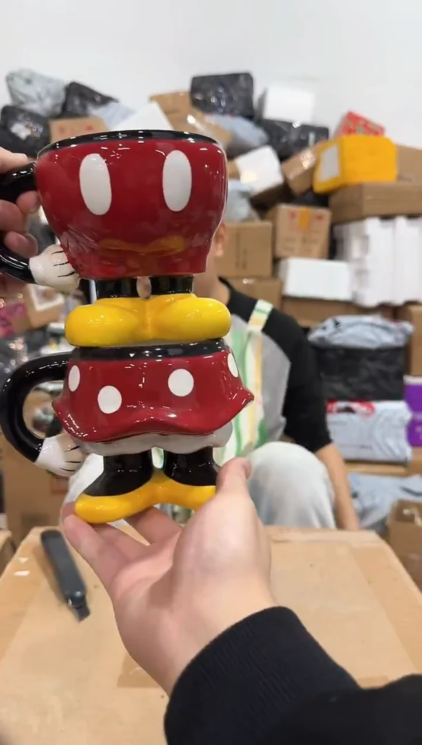 瓷片A款米奇米妮半身对杯