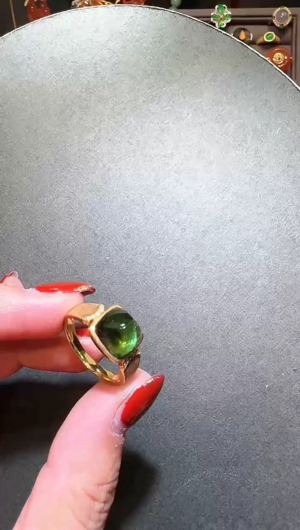 【闪购商品】碧玺戒指18K金镶嵌碧玺戒指