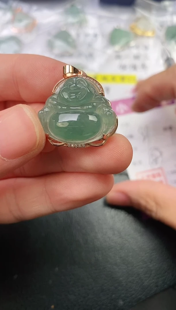 颈饰银S925镶嵌翡翠阿***1挂件