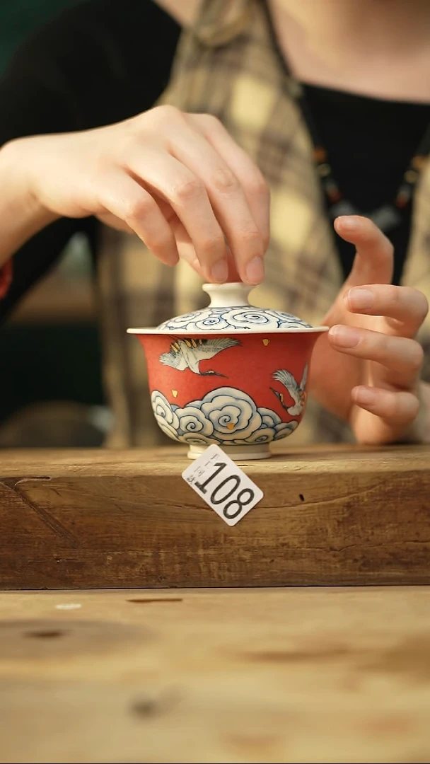 瓷片设计师手作款 手绘青花系列 虎城
