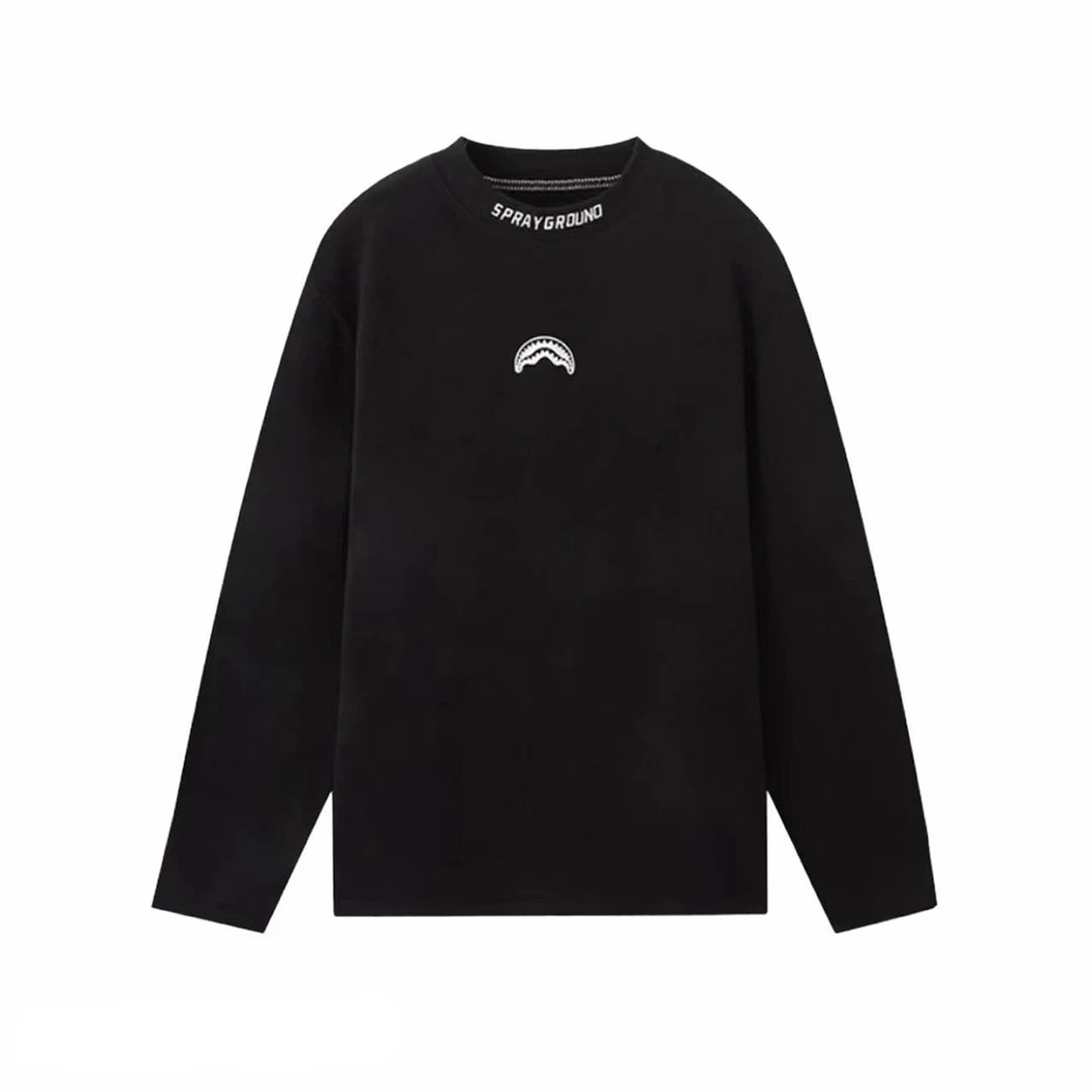 新款秋冬季德绒T恤打底衫青年男女休闲款透气印花百搭长袖上衣