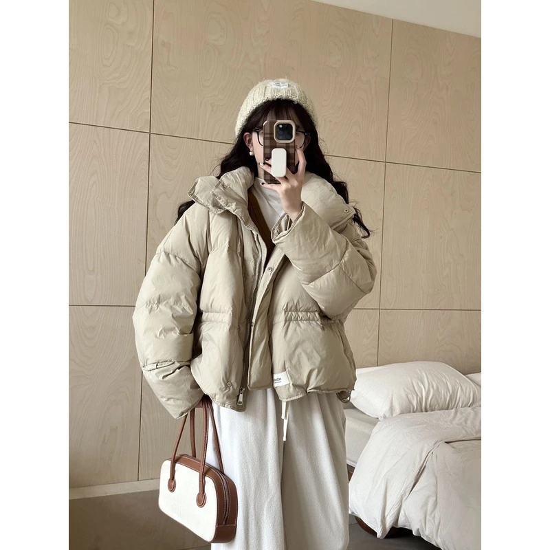 X【半熟冬日】冬季短款羽绒服休闲百搭连帽宽松韩版外套8045