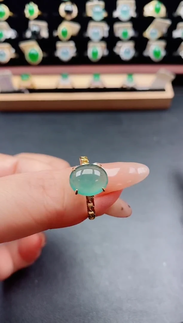 银S925镶嵌戒指翡翠1