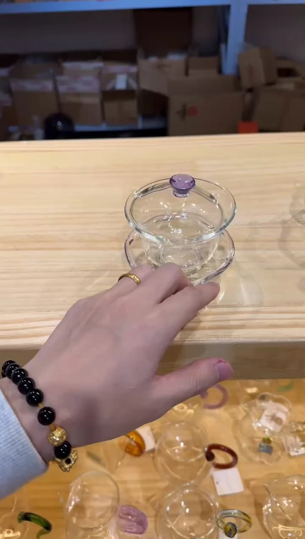 禾器-禅语盖碗-浅紫色