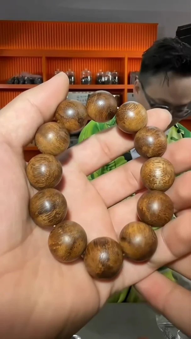 沉香手串66号单圈尖峰岭38g1.9多样性发一