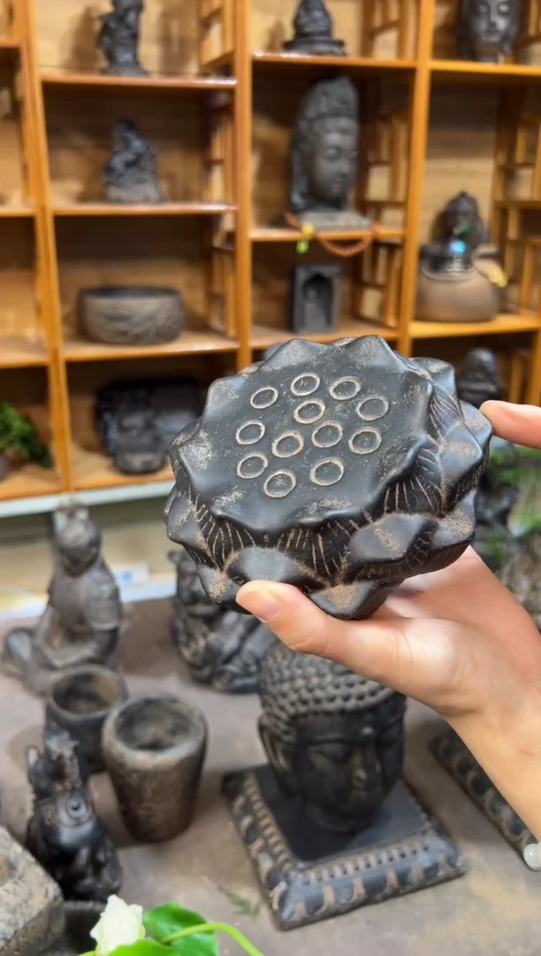 陶土【火山泥】莲蓬实心底座